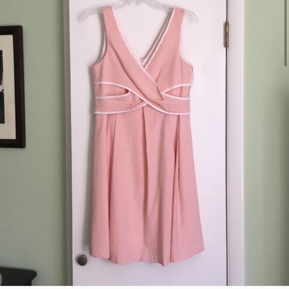 EUC Coral Seersucker Dress